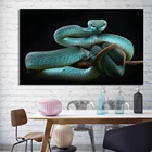 Постер с изображением синей змеи, скандинавский постер с изображением животных на холсте, черная живопись, змея, мересурус, альболеарс, Настенный декор, настенные картины
