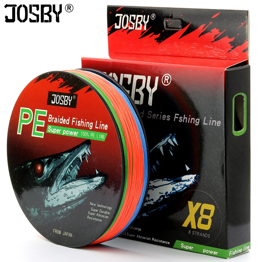 JOSBY ПЭ плетеная рыболовная леска 8 нитей 100 м 215 300 500 подходит для ловли карпа