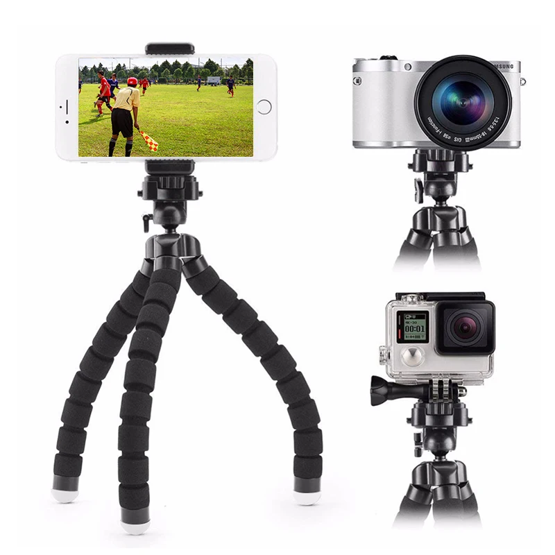 1pcs Mini Flexible Holder Sponge Octopus Tripod Bracket For Mobile Phone Camera Portable Stable Non-slip Selfie Stand Monopod |