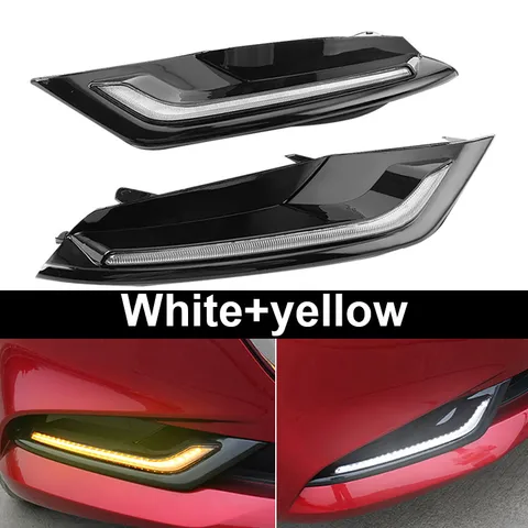 Vtear для Mazda 3 2019 2020 2021 аксессуары светодиодные дневные ходовые огни светильник тумана светильник s с поворотом световой сигнал автомобиля внешние модификации，автомобильные товары