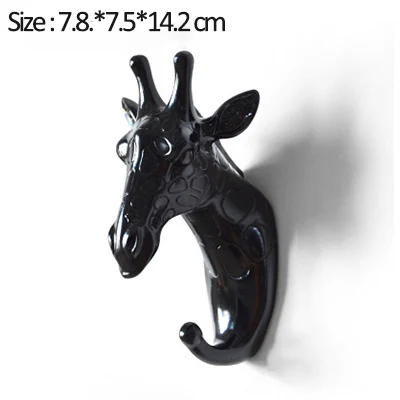 Black-giraffe Домашний крючок, декоративный крючок, золотые крючки в виде животных, держатель для ключей, настенный домашний настенный крючок, многофункциональный подвесной крючок, держатель, настенный крючок - Цвет: Black-giraffe
