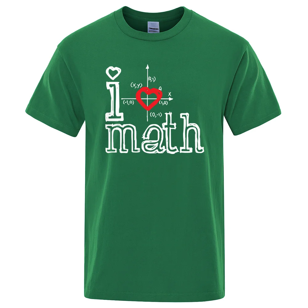 Fashion Print T-shirts Men Sho Mouwen I Love Math O-ne Loose Brand Ts 2021 Newt Mathematical T-shirt | Мужская одежда