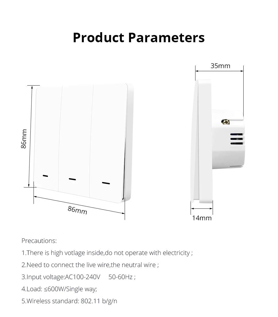 Zemismart Tuya Zigbee выключатель света 3 банды физической Настенные переключатели Push Button прерыватель 110v 220v