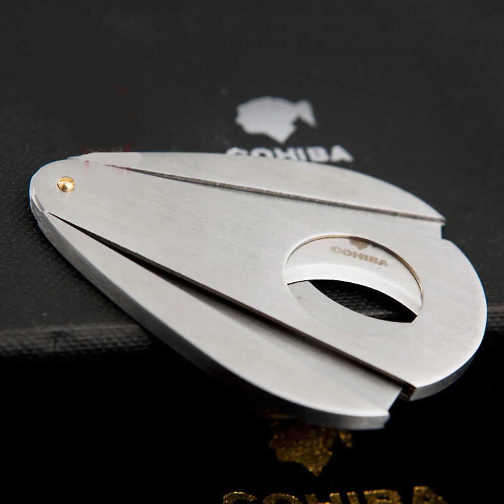 

Double Blades Sharp Cigar Cutter Stainless Steel Pocket Gadgets Zigarre Cigarette Knife Cuban Smoking Guillotine Smoking Tobacco