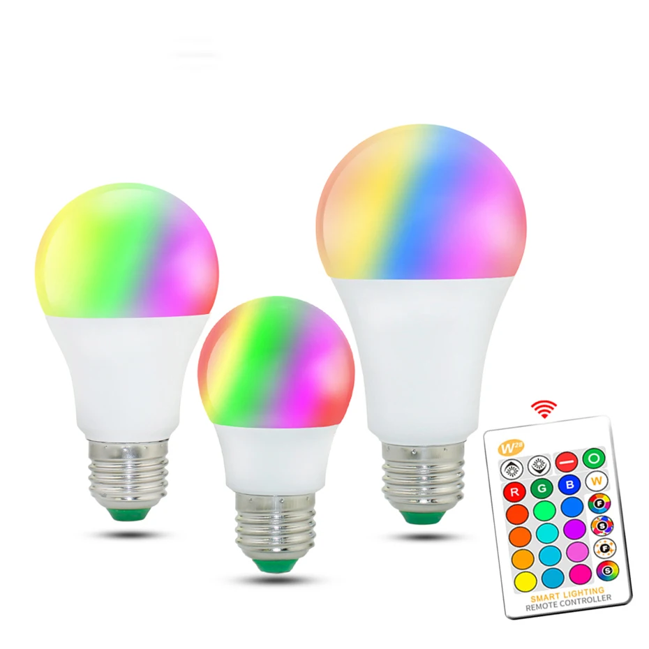 Светодиодный RGB светильник RGBW RGBWW E27 5 Вт 10 15 точечный с дистанционным управлением