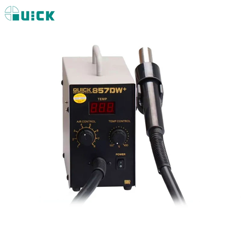 Паяльная станция Quick 857DW + с термофеном двойной вихревой тепловой пистолет пайка