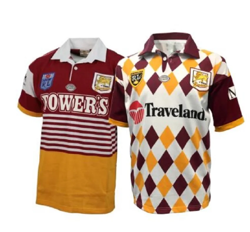 

1992 1995 Brisbane Broncos Rugby Players Retro Home Heritage Sportswear MENS JERSEY Tops Sport Shirt Size S-5XL