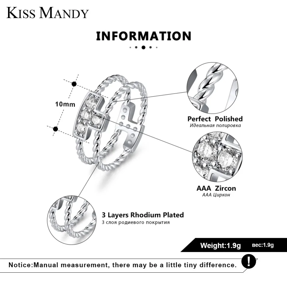 Поцелуй Манди серебряные геометрические кольца для женщин классические полые