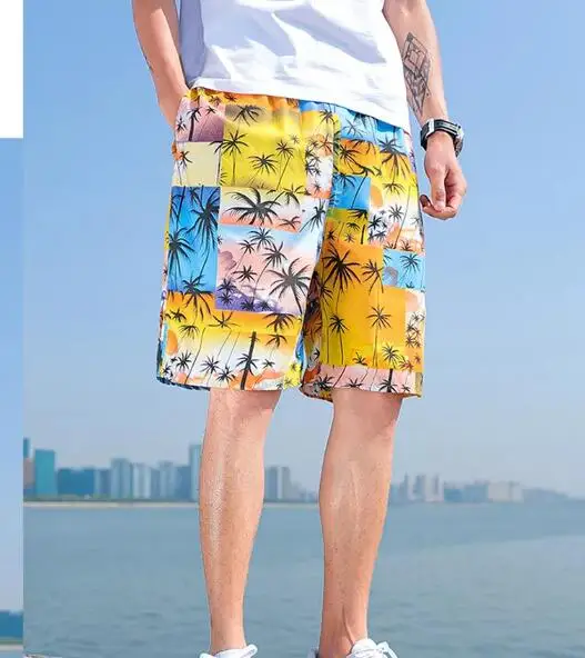 

Mens Thin shorts loose Summer sports Leisure five-point pants beach shorts