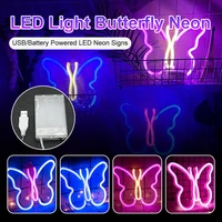 neon sign led light butterfly neon night lamp usbbattery powered led neon signs for wall room decor