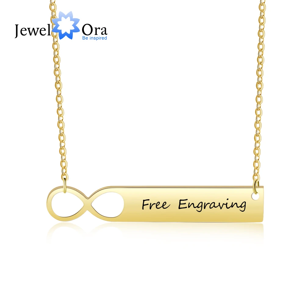 Персонализированные Бесконечность имя бар ожерелье из нержавеющей стали кулон