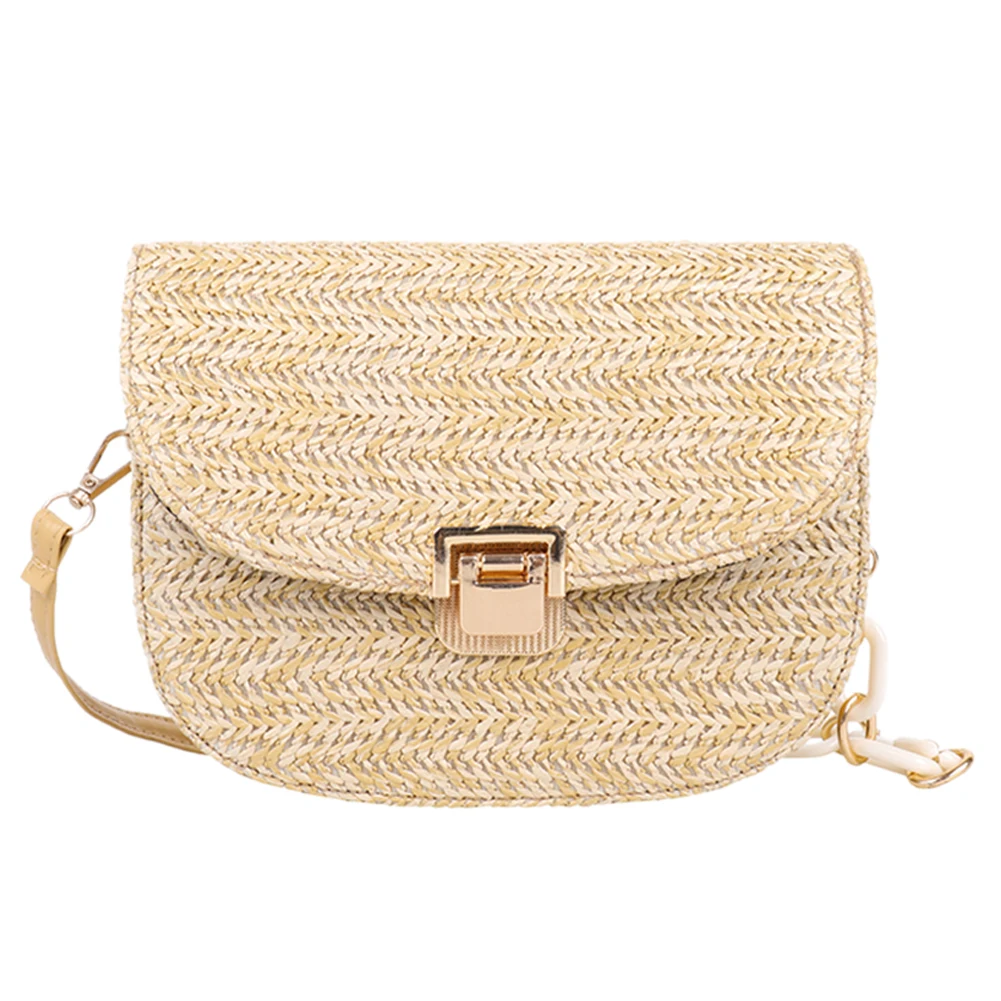 

Ladies Vintage Vacation Shoulder Bag Female Straw Woven Shoulder Crossbody Bags Seaside Holiday Travel Shoulder Pouch
