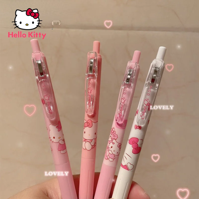 

Hello Kitty Girl Heart Press Pen Student Good-looking Fountain Pen Automatic Pen Cute Cartoon Press Pen