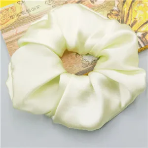 FruitGreen Модные женские элегантные 6 см ширина чистый шелк резинки для волос милая резинка OL базовый зажим для волос конский хвост держатель - Цвет: FruitGreen