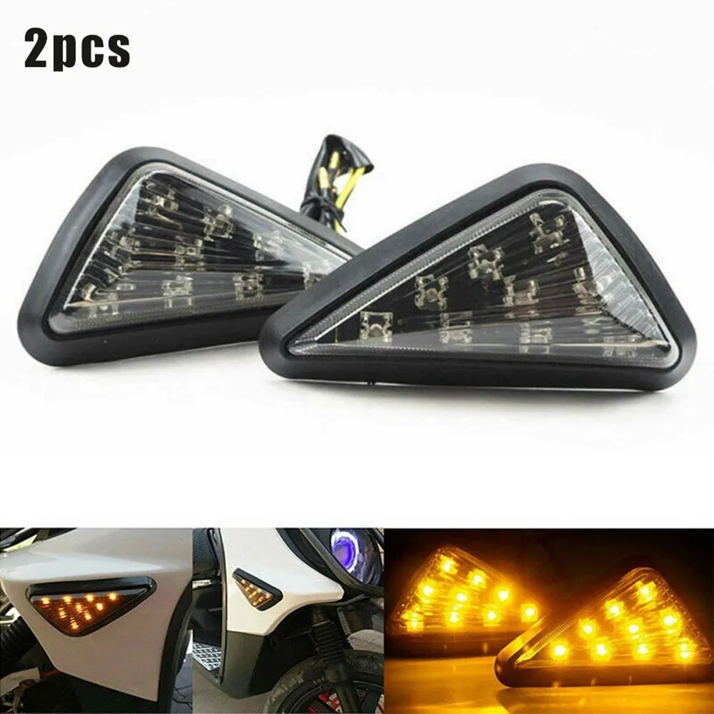 

Motorcycle LED 12V Turning Signals Light Smoke Triangle Flush Mount Waterproof Motorcycle Turn Signal Blinker Flashing Lights