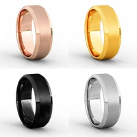 simple mens 8mm rose gold color brushed titanium steel rings wedding band engagement rings women male jewelry size 6 13