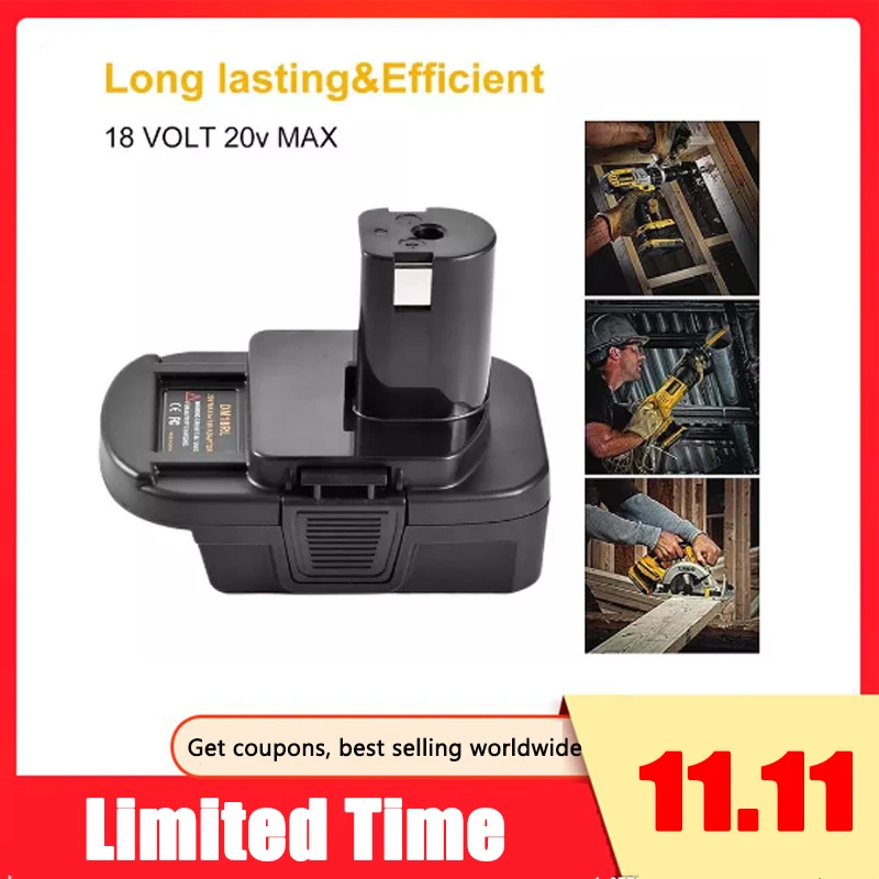 Dm18Rl литиевый Аккумуляторный преобразователь адаптер для Милуоки Ryobi 20V/18V P108 Abp1801