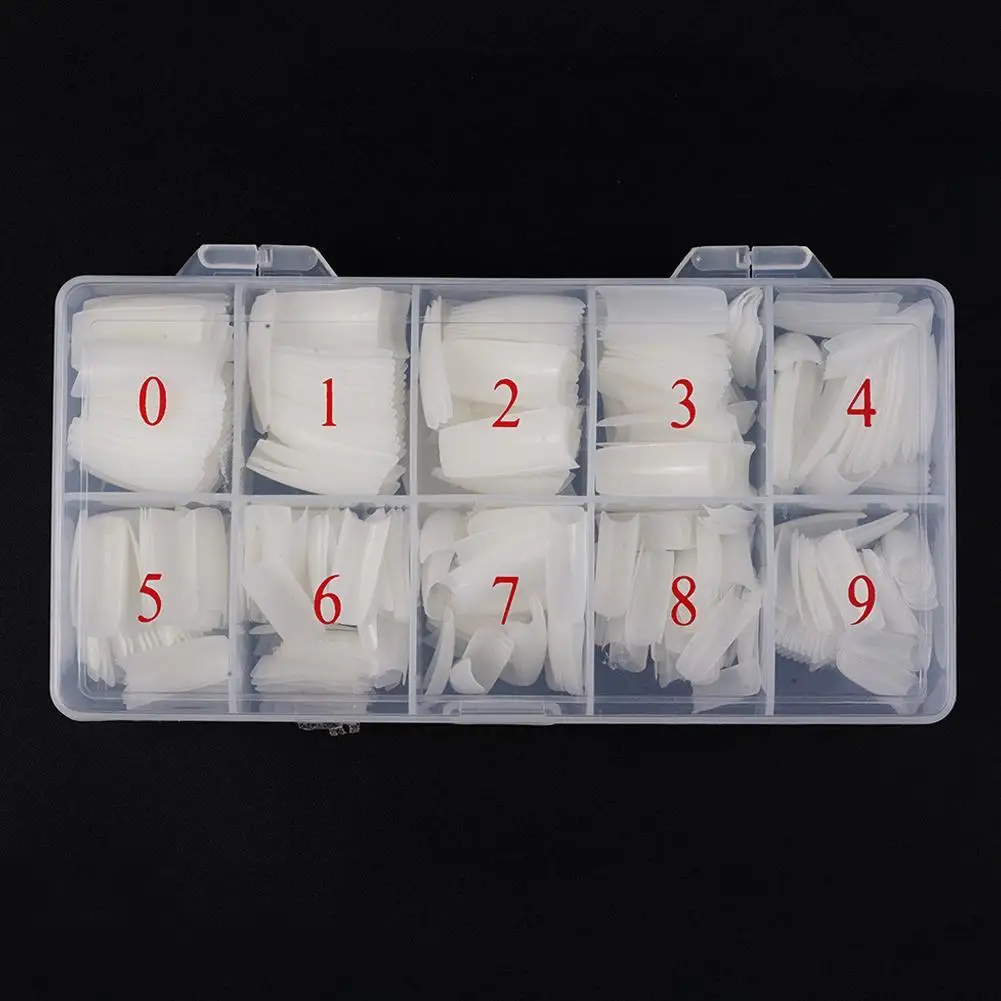 500 шт натуральные чистые белые французские накладные ногти веер быстрые