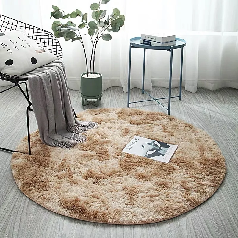 

Round Rug Carpets for Living Room Decor Faux Fur Rugs Kids Room Long Plush Rugs for Bedroom Shaggy Area Rug