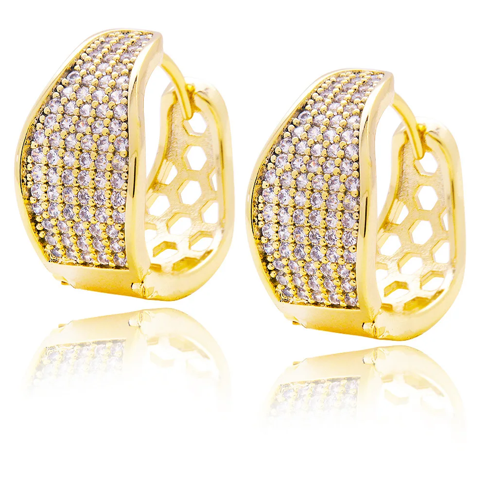 

Серьги унисекс в стиле хип-хоп золотистые и Серебристые, квадратные модные гвоздики из циркония, украшения в стиле хип-хоп, ювелирные издели...