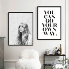 Черно-белый постер Stevie Nicks, Художественная печать Fleetwood Mac, деревянный сток, рок-музыка, Настенный декор, рисунок на холсте