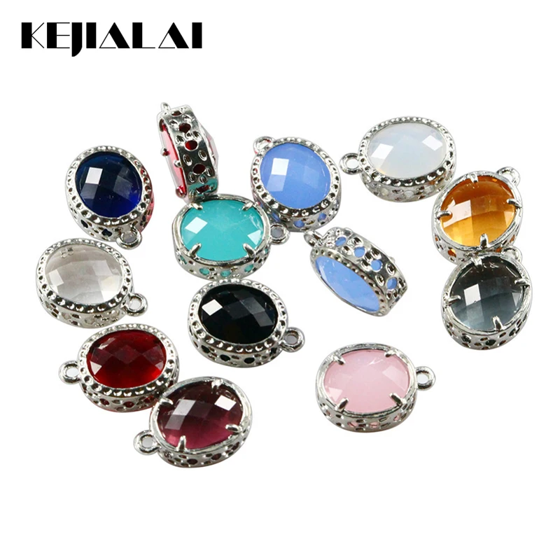 

50 шт./лот аксессуары хрустальные стеклянные бусины соединители для изготовления ожерелья красочные граненые подвески для ювелирных изделий «сделай сам»