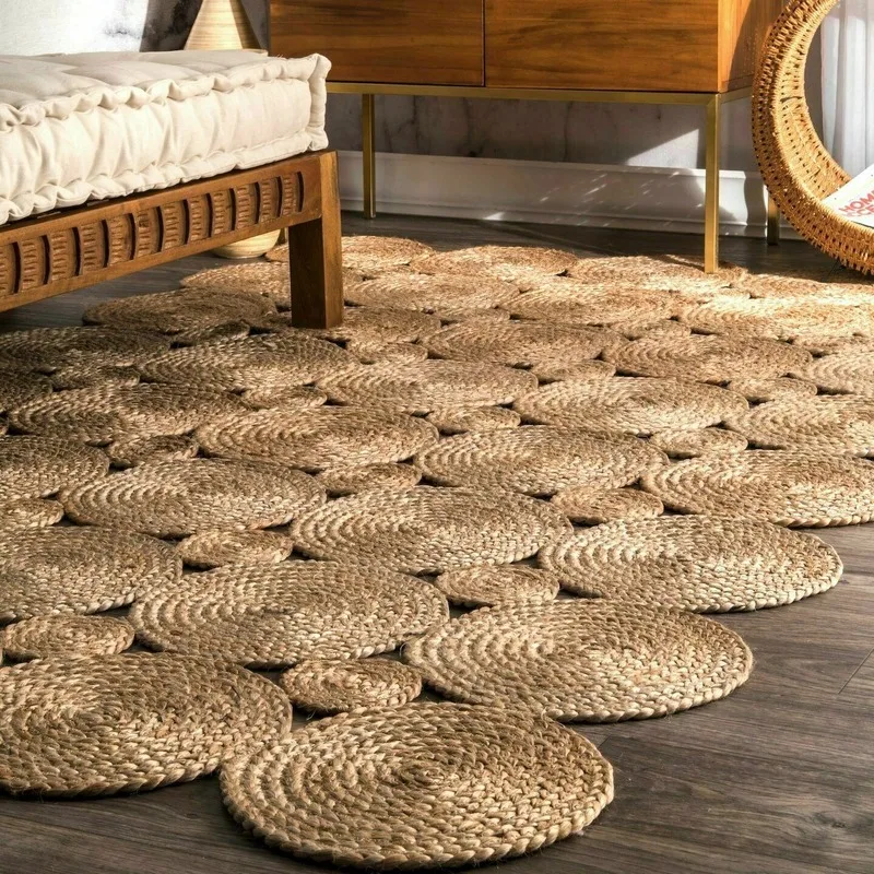 

Rugs 100% Natural Jute Household Woven Style Rugs Reversible Living Area Rugs