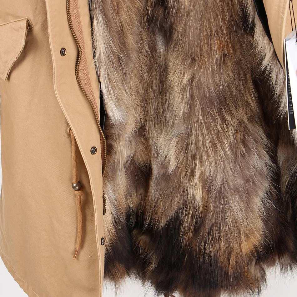 2022 Winter Coat Men Real Raccoon Fur Collar Hooded Jacket Real Fur Parka with Removable Fur Liner Long Warm Fashion Waterproof