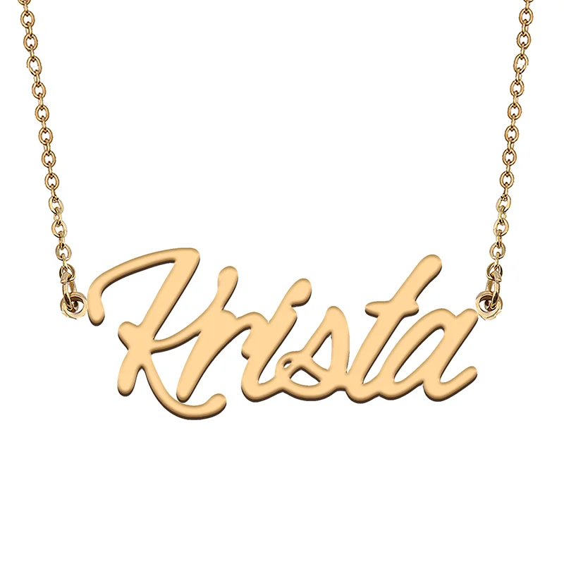 Krista Custom Name Necklace Customized Pendant Choker Personalized Jewelry Gift for Women Girls Friend Christmas Present