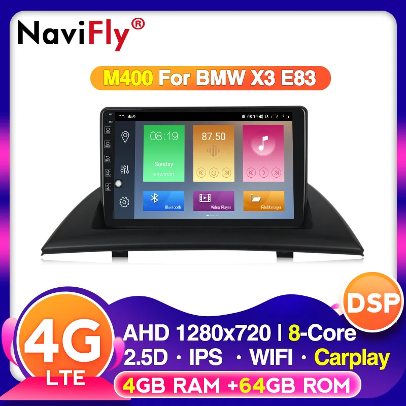 Автомагнитола 4G LTE 4 + 64G Android 10 для BMW X3 E83 2004-2012 мультимедийный видео плеер Wi-Fi BT USB