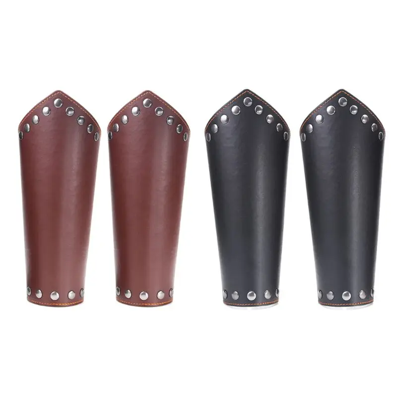 

2 Pack Faux Leather Arm Guards Medieval Knight Bracers Leather Gauntlet Wrist