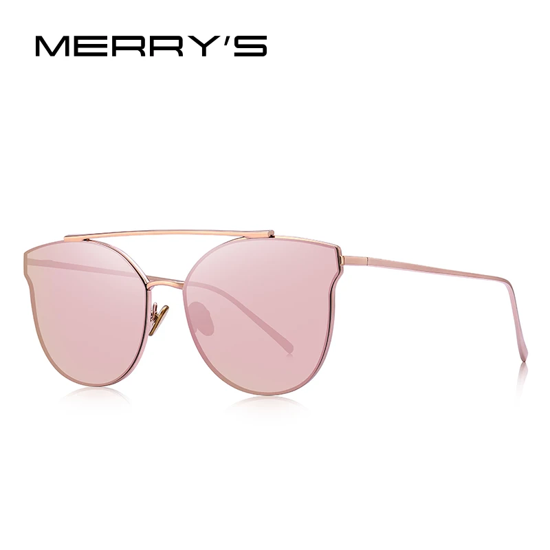 C02 Pink MERRYS дизайн женские роскошные брендовые солнцезащитные очки кошачий глаз женские модные двухлучевые солнцезащитные очки UV400 защита S8089N - Цвет линз: C02 Pink