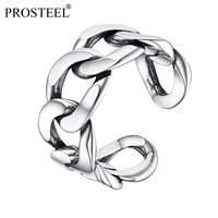 prosteel 925 sterling silver italian cuban link ring men women gift knuckle stacking adjustable open ring pyr15041y