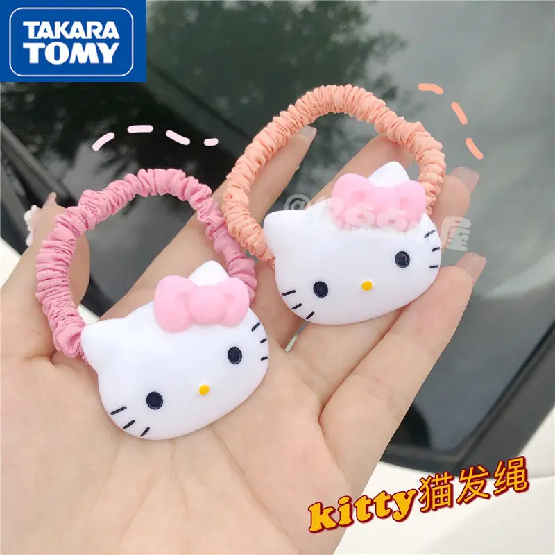 

TAKARA TOMY Ms. Cute Cartoon Hello Kitty Hair Tie Large Intestine Hair Rope Simple Fabric Wild Sweet Headdress