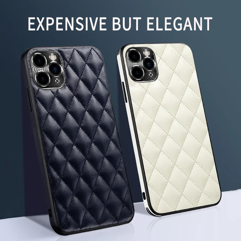 

Hyso Luxury High Quality Lens Protection Shockproof Soft Leather Mobile Phone Case For iPhone 12 11 Pro Max X Cover Funda Coque