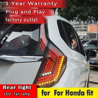 car styling tail lights 2014 2018 for honda jazz fit gk5 led tail lights rear fog lamp rear lamp drlbrakeparksignal lights