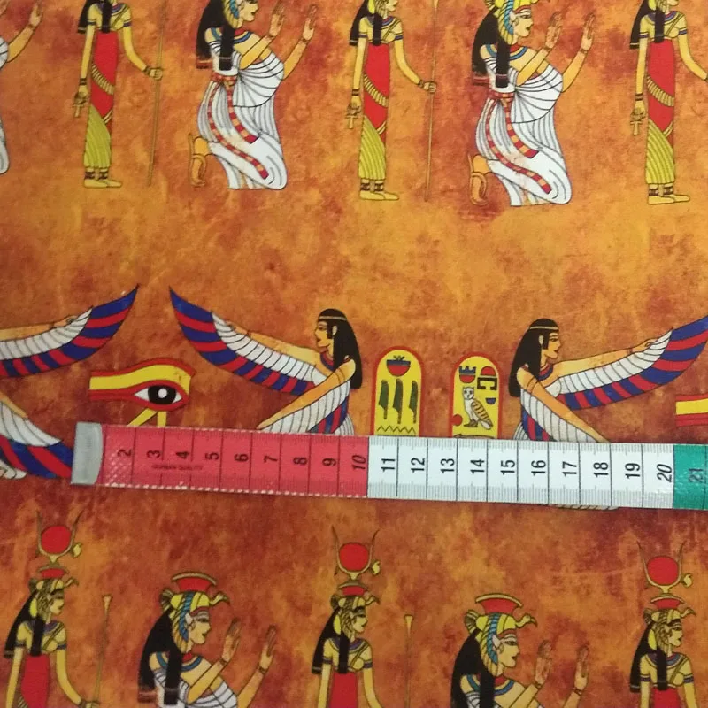 Новая хлопчатобумажная ткань с принтом человека Древнего Египта 010 пэчворк для