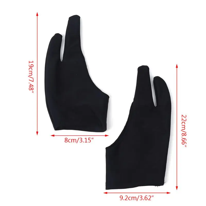 

41XA Painting Glove Left Right Hand Men Women 2 Finger Free Size Drawing Draft Artist