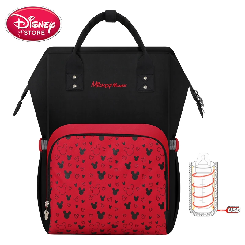 Disney Микки Мышь мумия сумки для подгузников с зарядка через USB ухода за ребенком