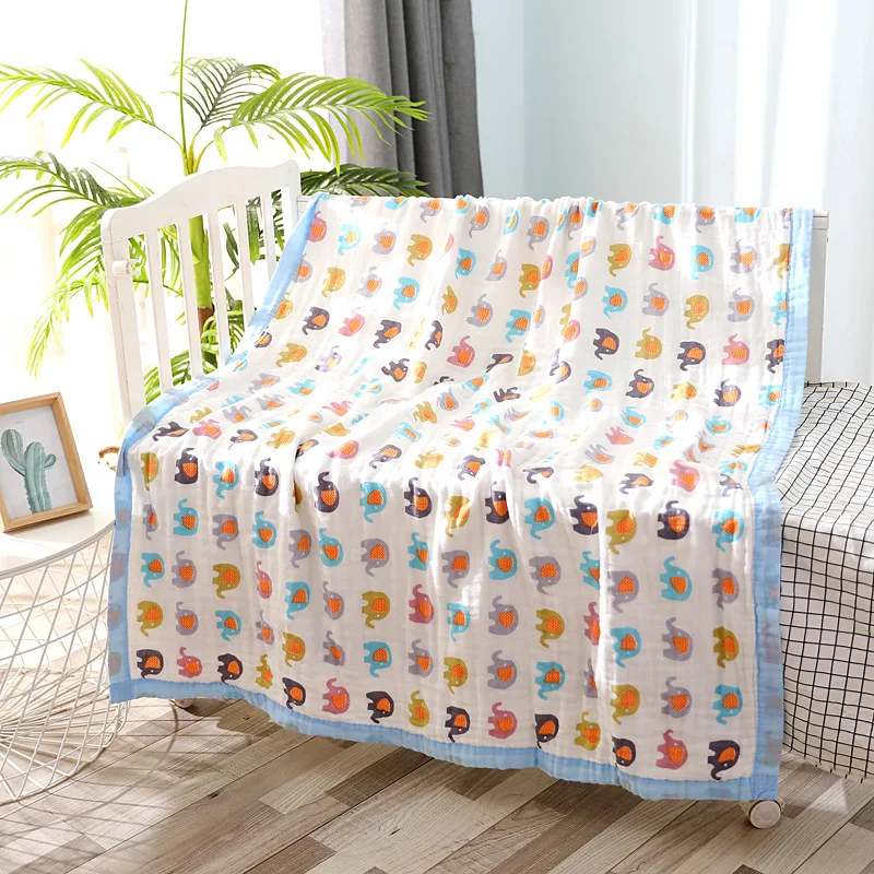 Мягкий Муслин 100% хлопок Детские Пеленки милый мультфильм одеяла для