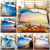 summer beach starfish warm 3d print comforter bedding sets queen twin single size duvet cover set pillowcase home textile luxury