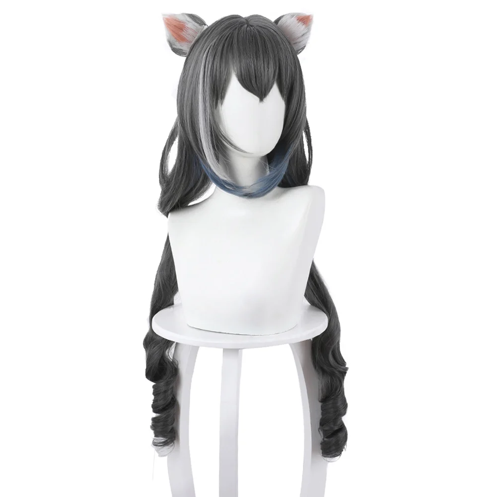 

Princess Connect! Re Dive Momochi Kiruya Cosplay Wig Long Hair Double Tail with Ears Costume Prop Fancy Wigs