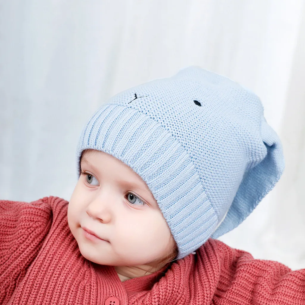 Плотная теплая детская вязаная шапка с ушками Пикачу Милая осенне зимняя 2019