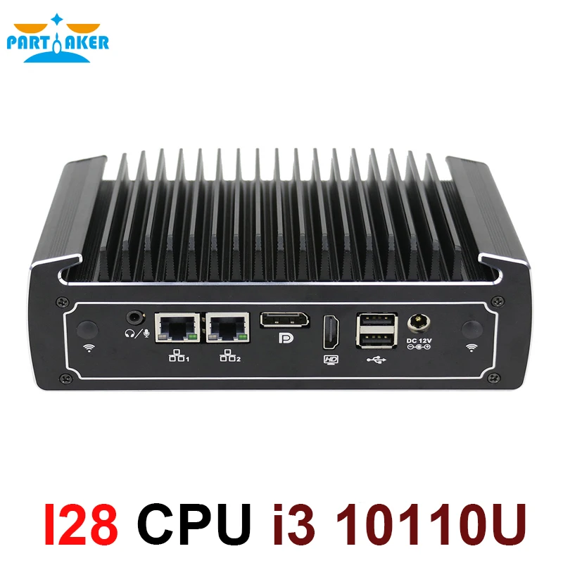Partaker Mini Computer Senza Ventola 10Th Gen Intel Core I3 10110U I211 4K Mini Pc Dual Lan Barebone Pc Con Slot Per Sim Card Windows 11