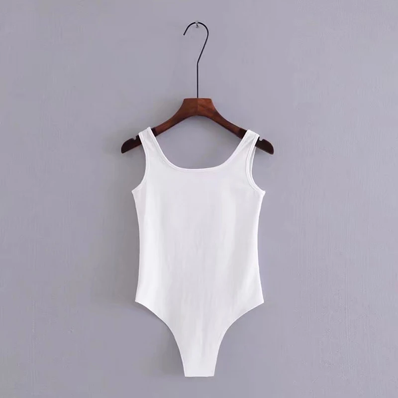 GOPLUS сексуальные черные Боди без рукавов на пуговицах женские обтягивающие белые