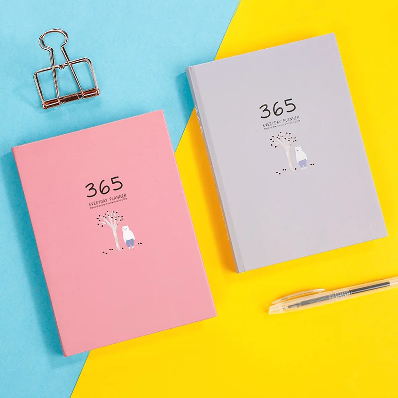 

New 365 Days Agenda 2022 Planner Hard paper covered notebook 256 pages 13x18 cm Stationery School supplies