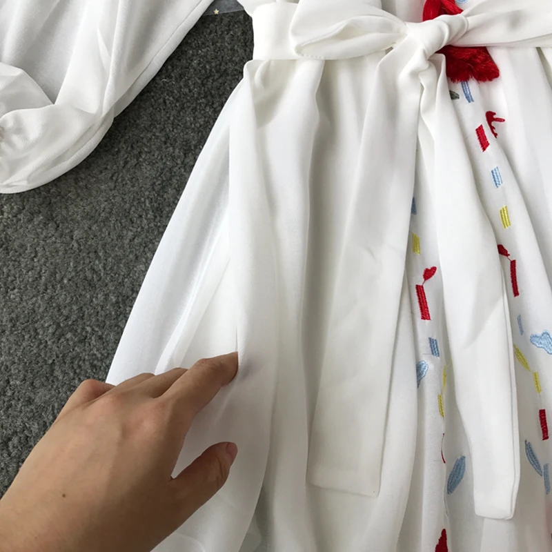 Шифоновое богемное женское платье Новинка лета 2020 вышитое длинное пляжное макси