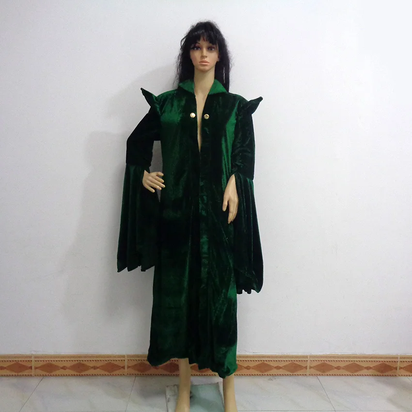 

High Quality Professor Minerva McGonagall Cosplay Costume Dress with Green Cape Velvet Role Play Cloak Halloween Carnival