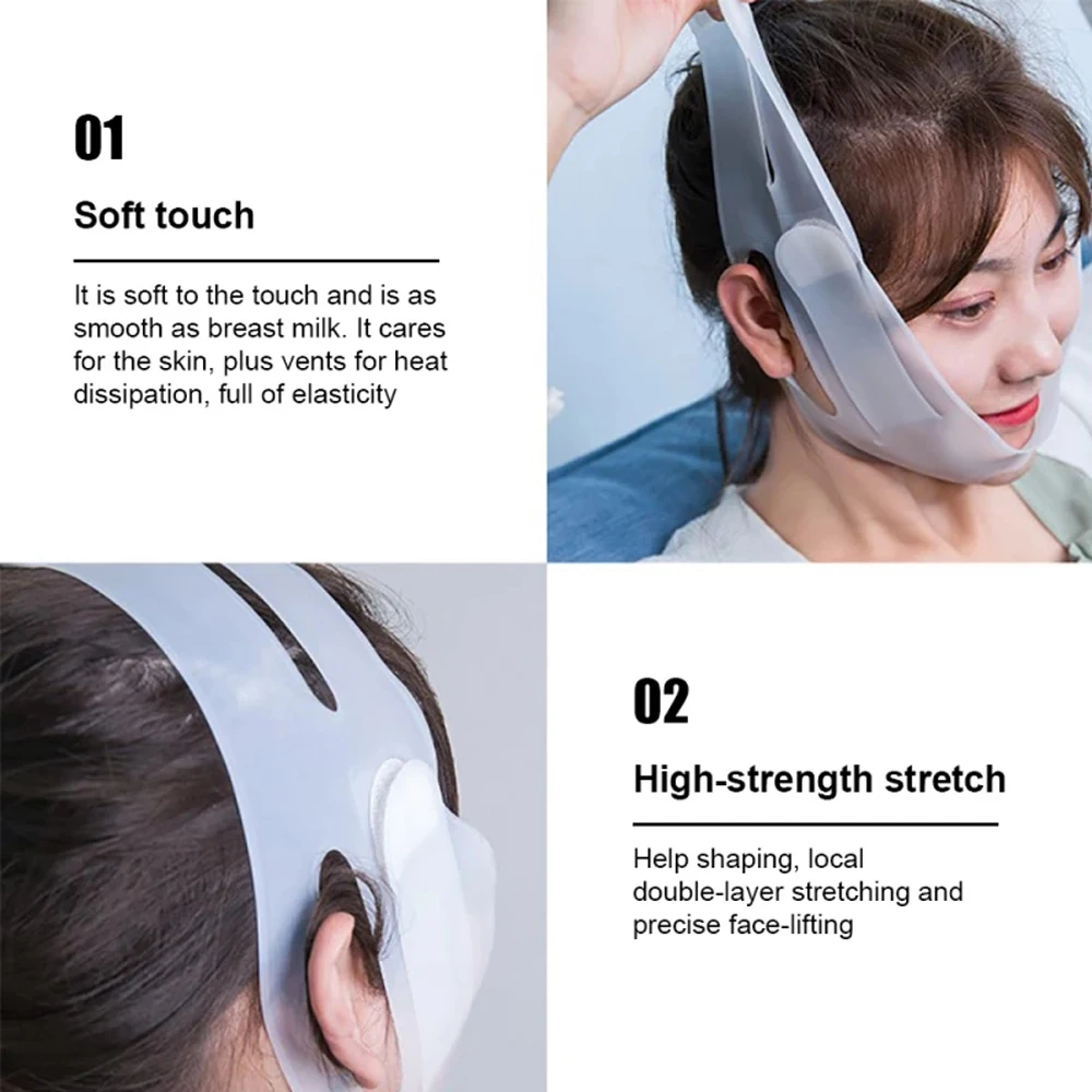 Нано-силиконовый V-образный бандаж для подтяжки подбородка V-образной формы