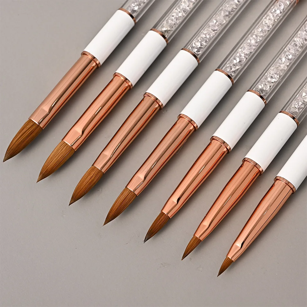 

New Nail Liner Brush Kolinsky Sable Acrylic Brush Size 2#4#6#8#10#12#14# Nail Professional White Nail Brushes Nail Tools